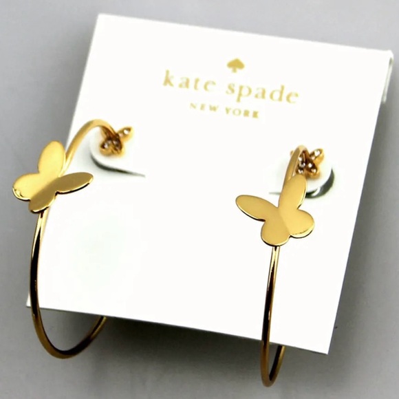 KATE SPADE In A Flutter Butterfly Hoop Earrings - Picture 5 of 8
